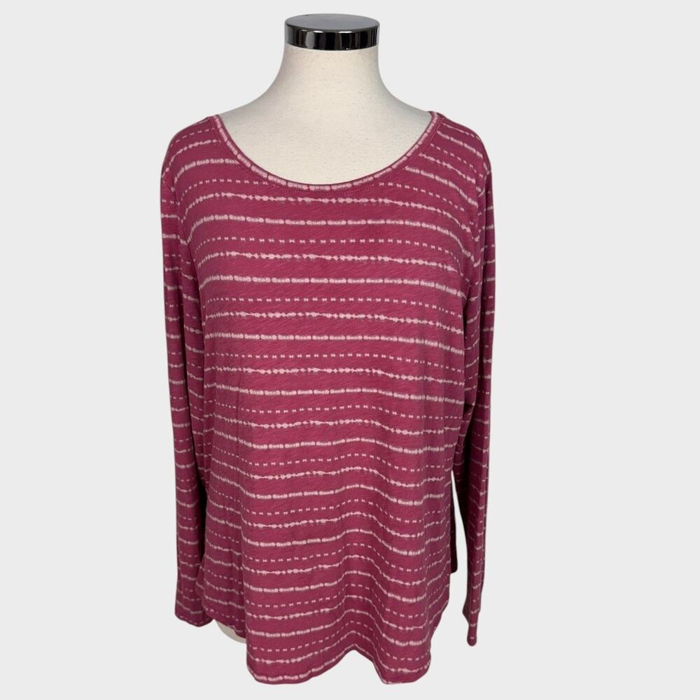 Sonoma The Everyday Tee Womens Size XXL Long Sleeve Pink Stripe